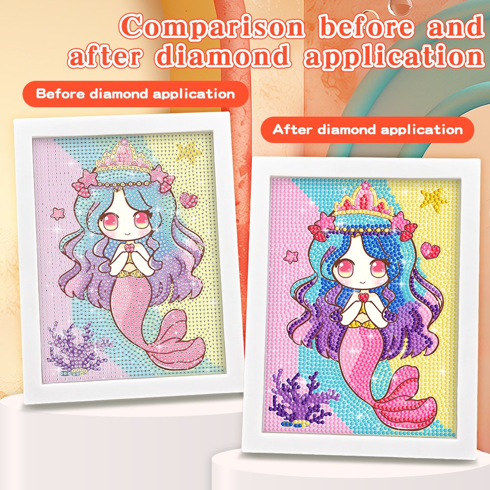 New High Quality And Children's Diamond Frame Set Mermaid Diamond Art Painting Set