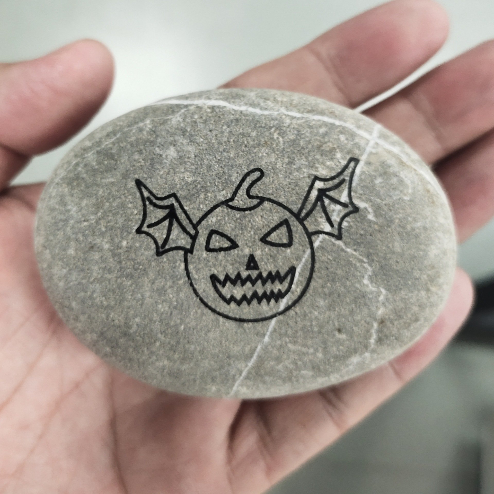 Black Painted Rock for Car Rock of Kindness for Age 2-4 and 5-7 Unisex Gift Idea