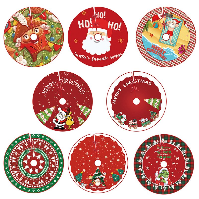 New Christmas Tree Skirt Exquisite Printed Tree Bottom Decoration Tree Skirt