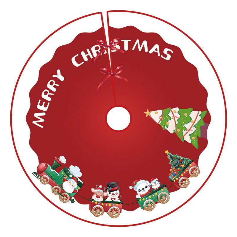 New Christmas Tree Skirt Exquisite Printed Tree Bottom Decoration Tree Skirt