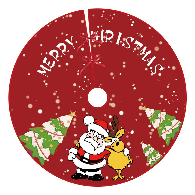 New Christmas Tree Skirt Exquisite Printed Tree Bottom Decoration Tree Skirt