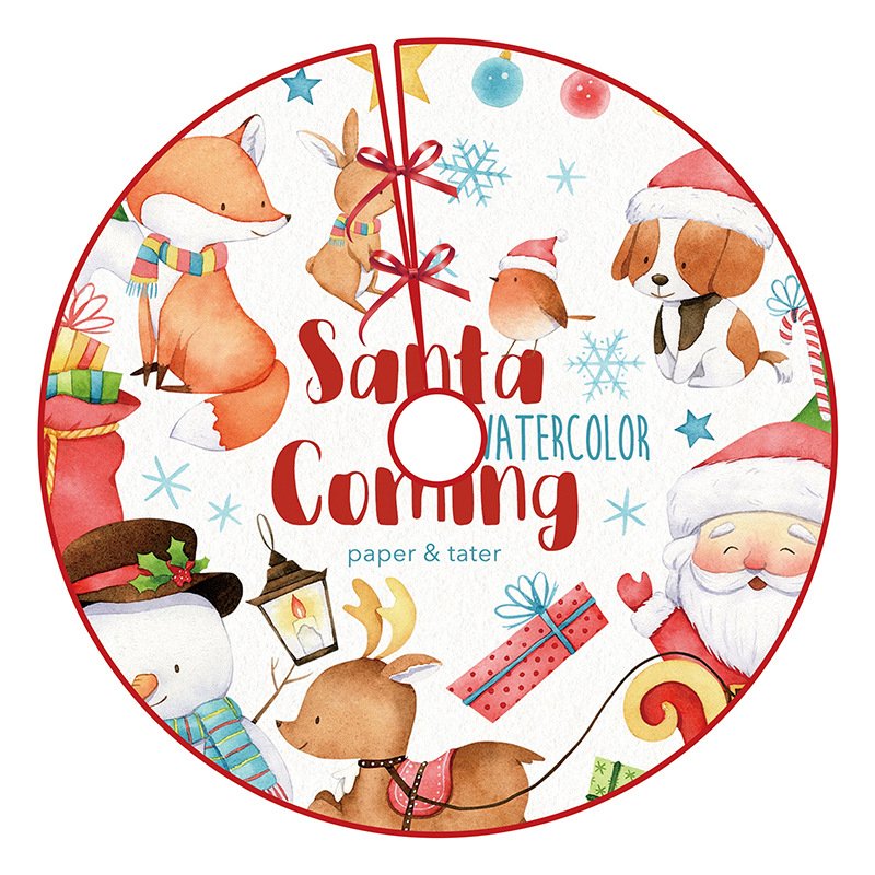 New Christmas Tree Skirt Exquisite Printed Tree Bottom Decoration Tree Skirt