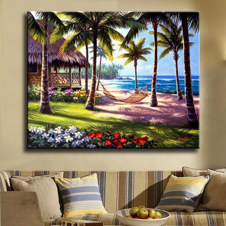 5D Full Diy diamond painting mosaic handmade Summer beach landscape square diamond sets ASF466