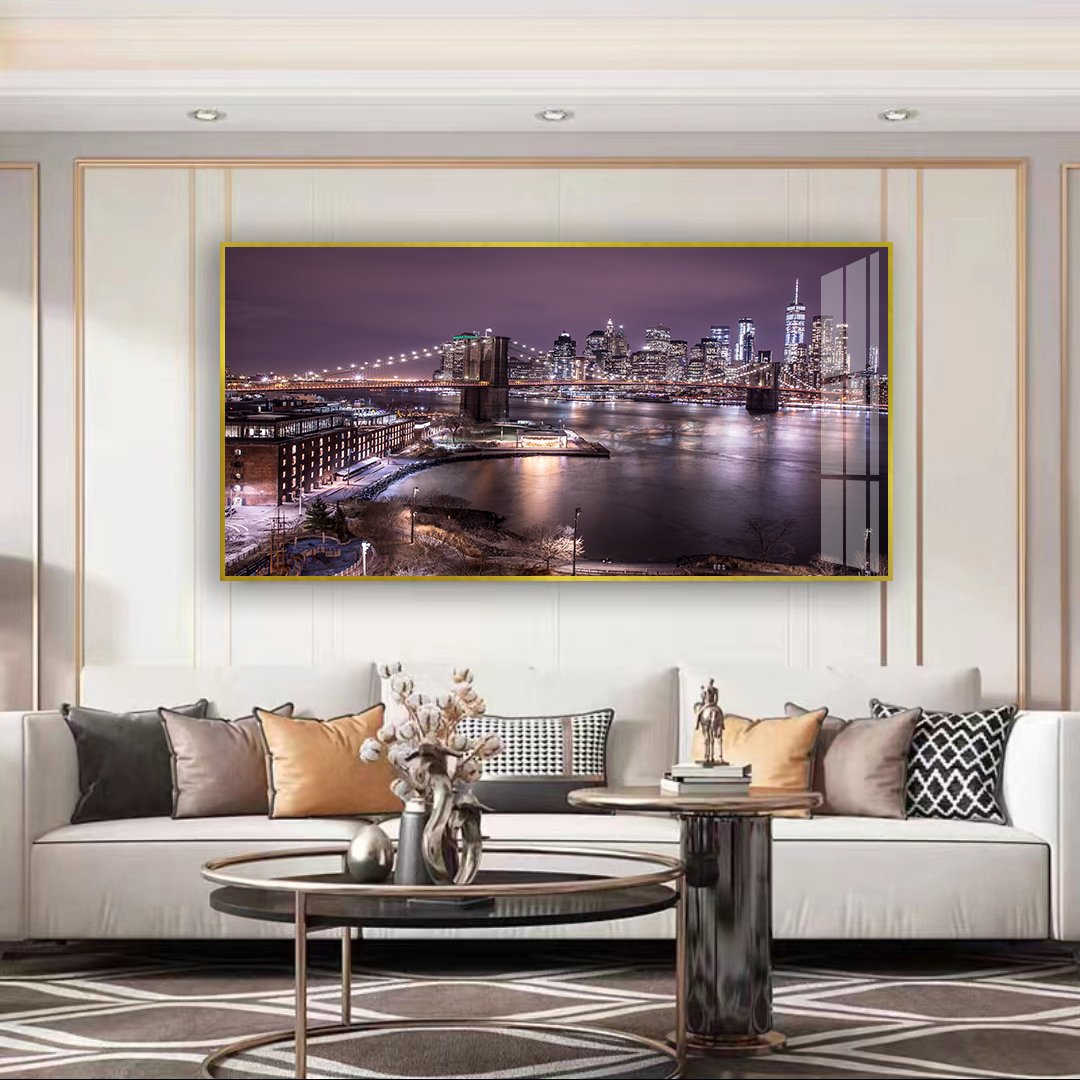 Sunset Coconut Tree Living Room Sofa Background Decoration Painting High Grade Background Wall Crystal Porcelain Painting