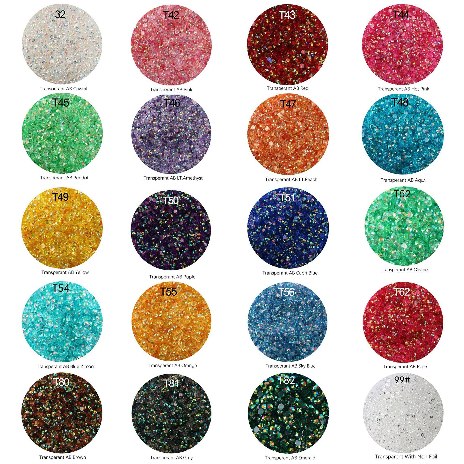 3mm Non Hotfix Jelly AB Flatback Resin Rhinestones for Tumblers,Mugs,Bottles,Craft Decoration,Loose Bling Glitter Gem Stone