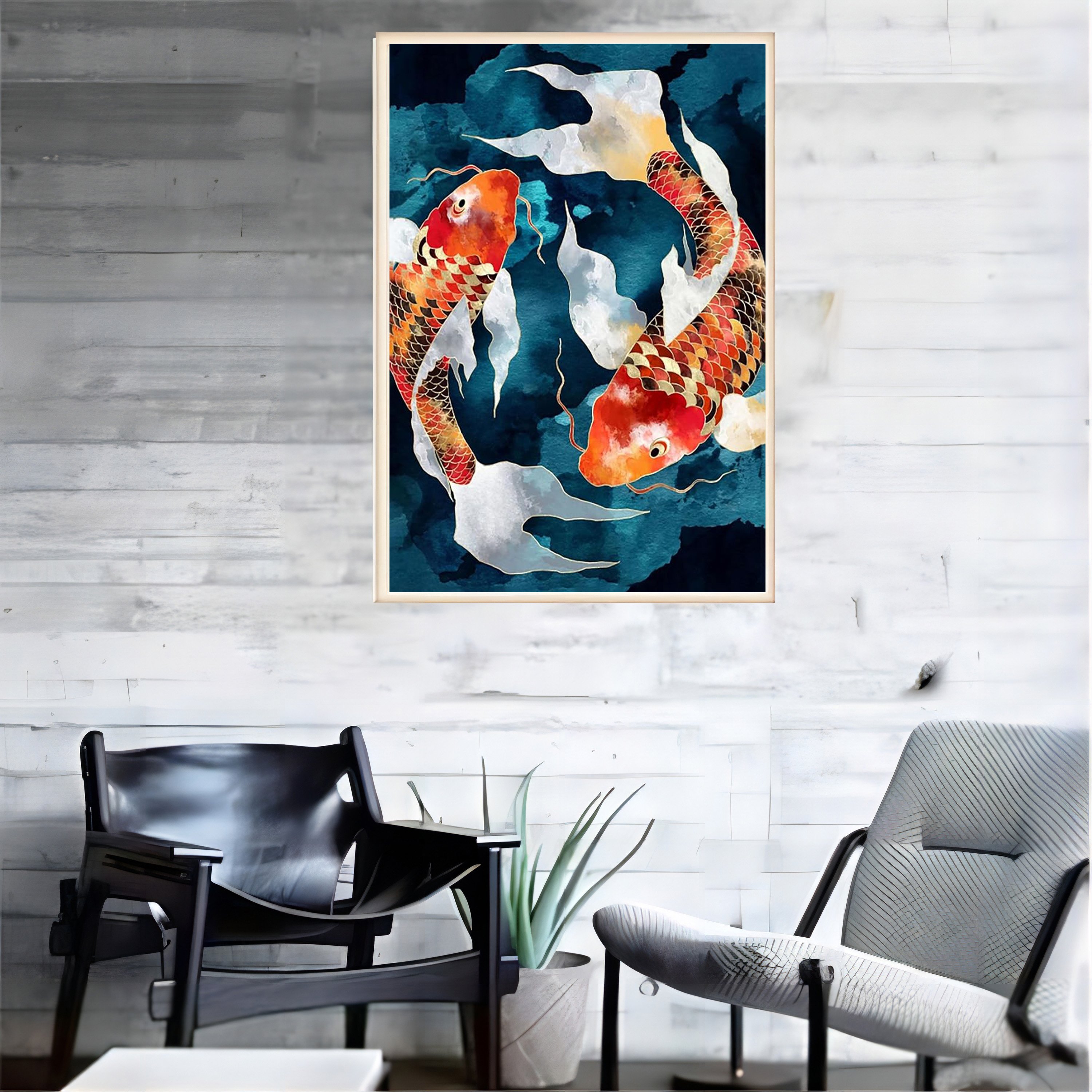 5D Diamond Painting Halloween Kit Chinese Style Koi Diamond Dots Round for Gift Wall Decor Resin Drill