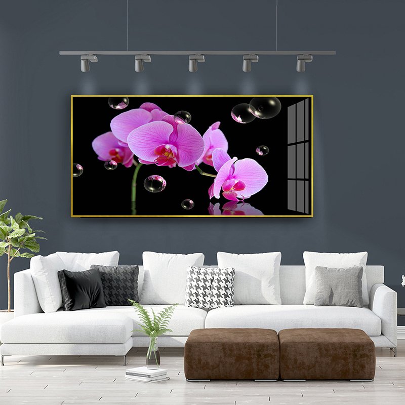 Art Home Decoration Customization Factory Wholesale Wall Art Plants Flower Diamond Crystal Porcelain Painting Wall