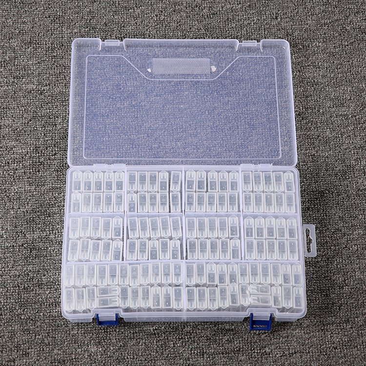 124 Bottles Plastic Storage Box Nail art Diamond Painting Accessories Tools Beads Container Box Jewelry Diamond Storage Box