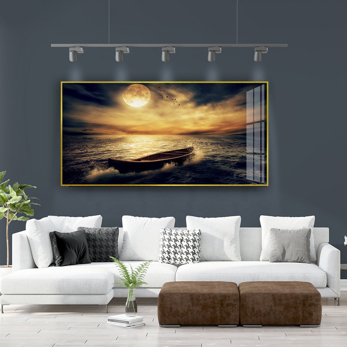 Ma Pentium background painting hall background decoration painting high-end sense background wall crystal porcelain painting