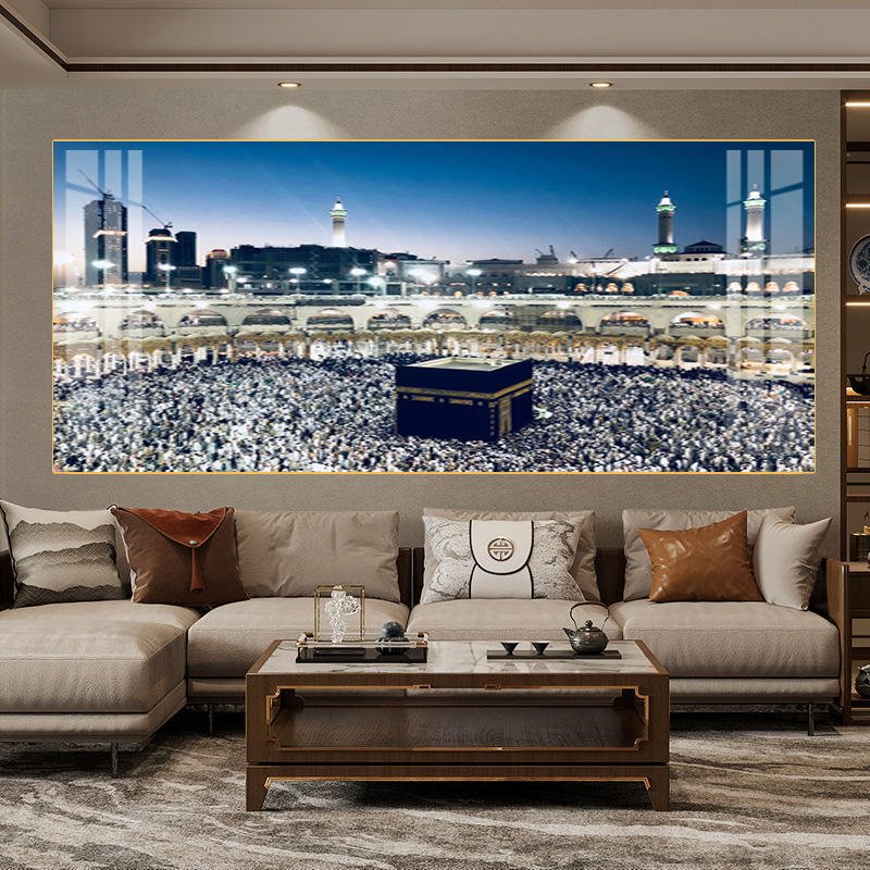 Distinctive Arab Inspired Crystal Porcelain Art Combined with Acrylic Wall Decorations Featuring Islamic Calligraphy