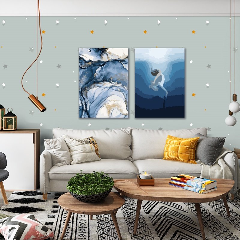 Sea Scenery Decorative Funny Easy DIY Painting By Number One Piece Without Frame Paint By Number Oil Painting on Canvas