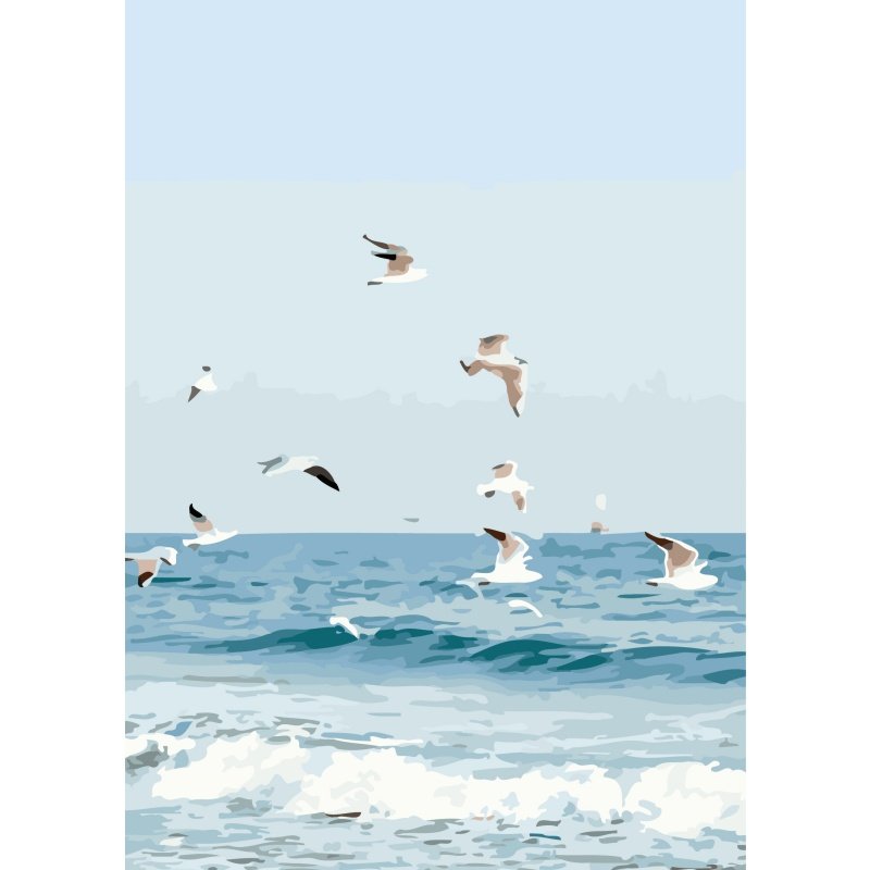 Sea Scenery Decorative Funny Easy DIY Painting By Number One Piece Without Frame Paint By Number Oil Painting on Canvas
