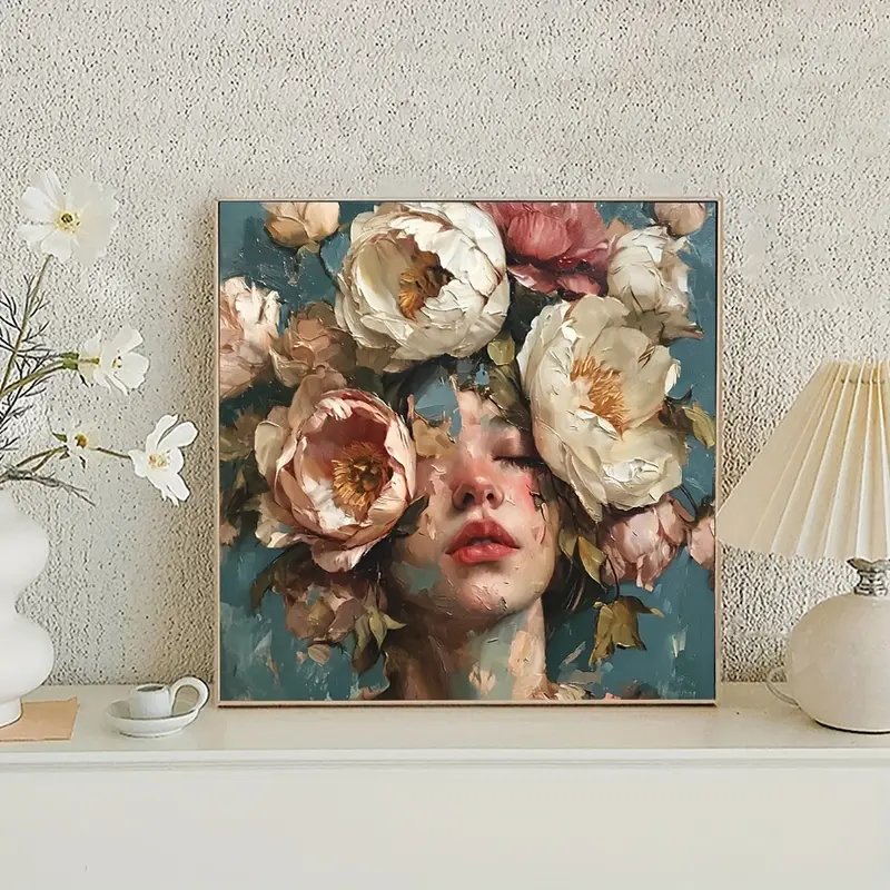 Large 40x40cm/15.7x15.7in 5D DIY Artificial Diamond Art Painting Kit Full Rhinestone Embroidery Wall Decor Home Office Room