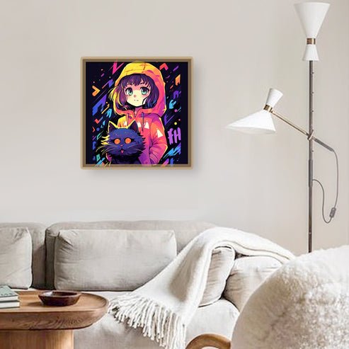 E-025 Custom Canvas Paintings 5D Full Drill Temperament Girl Diamond Painting