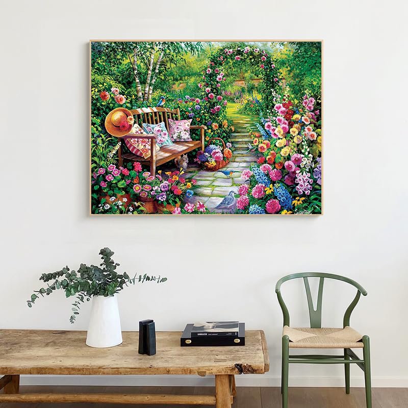 DIY Diamond Painting Kit Leisurely Quiet Garden Bench 5d Rhinestones Diamond Painting Scenery