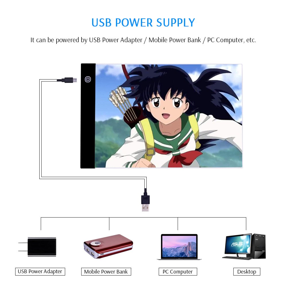 Eye Protection A5 LED Drawing Tablet Painting Board Copy Pad Writing Sketching Wacom Tracing led light pad