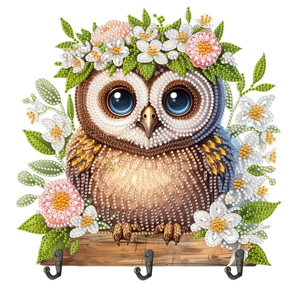 Diamond Painting Wooden Animal Wall Hooks Key Holder 5D DIY Craft