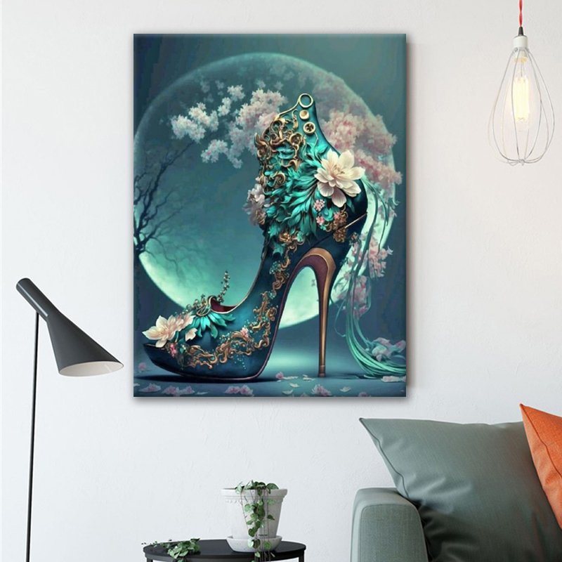 2024 New 5d Diamond Painting Custom Resin Exquisite Heels, Traditional Mystery Style Fairy Dust Diamond Painting for Adults Gift