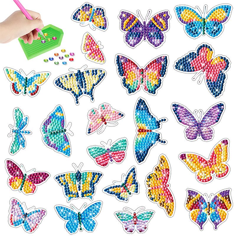 Factory Direct Diamond Painting Big Gem Laser Stickers Cartoon DIY Diamond Painting Stickers Art Set