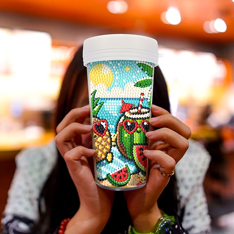 Factory Custom 470 ml/16 oZ Diamond Painting Water Cup DIY Diamond Art Crafts Diamond Painting Plastic Tumbler