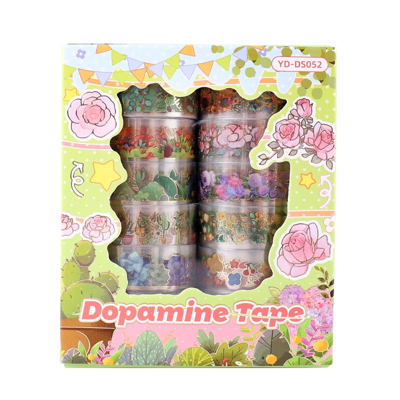12 Rolls Washi Tape Set Gold Foil Masking Flower Plants Decorative Tapes for DIY Crafts,Journals,Planners,Scrapbook,Wrapping