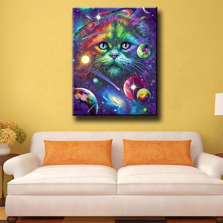 Ever Moment Diamond Painting Cross Stitch Cat Universe Decoration 3F276