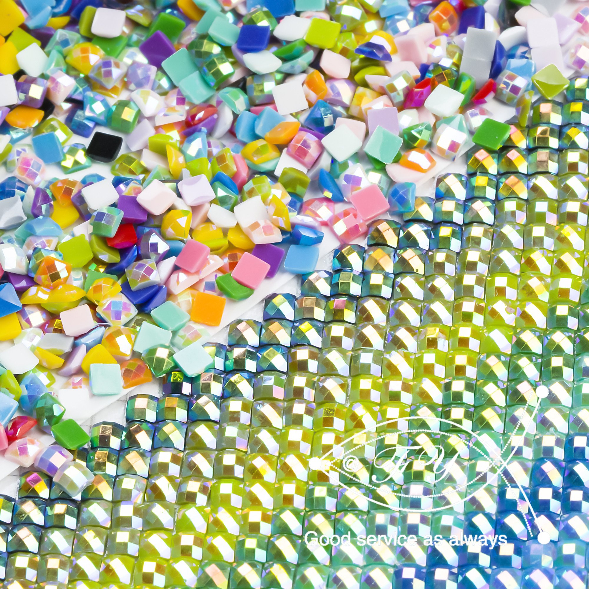 E-102 1000pcs/Bag 20 Colors Rhinestones Bead Art Gem Art Square Drill AB Diamond Painting Beads for Diamond Dots Accessories
