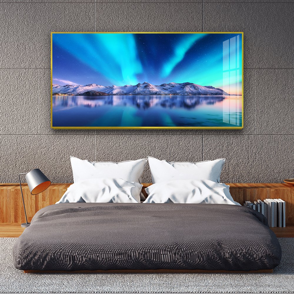 Autumn Lake Waterfall Background Painting Living Room Sofa Background Decoration Painting High end Crystal Porcelain Painting