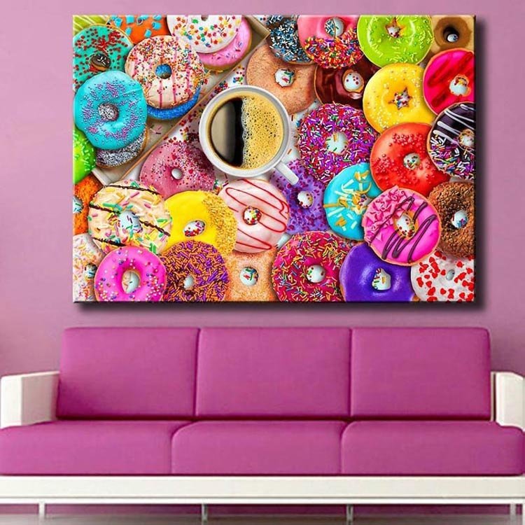 Ever Moment 5D DIY Diamond Painting Doughnut Coffee Full Square Drills Artwork Home Decoration ASF1232