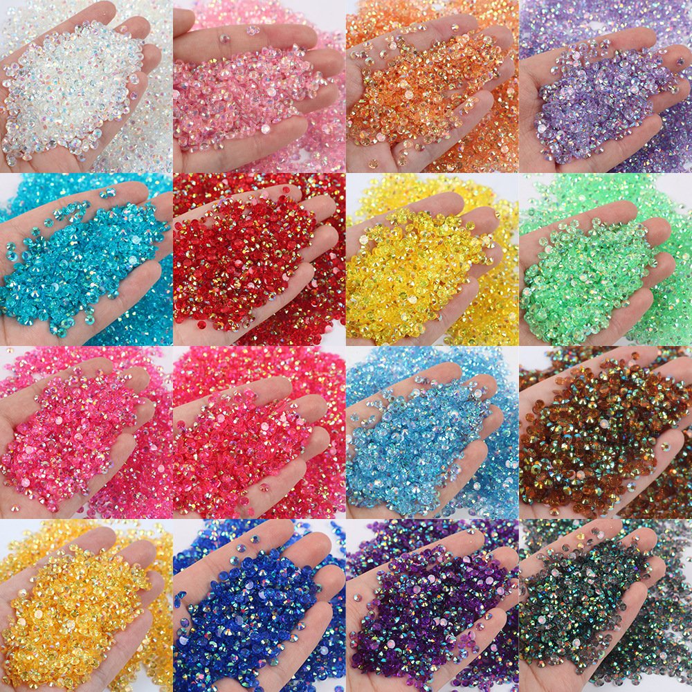 Wholesale 5000PCS 20g 2mm To 6mm Flat Back Resin Jelly AB Non Hotfix Rhinestones Bulk For Garment
