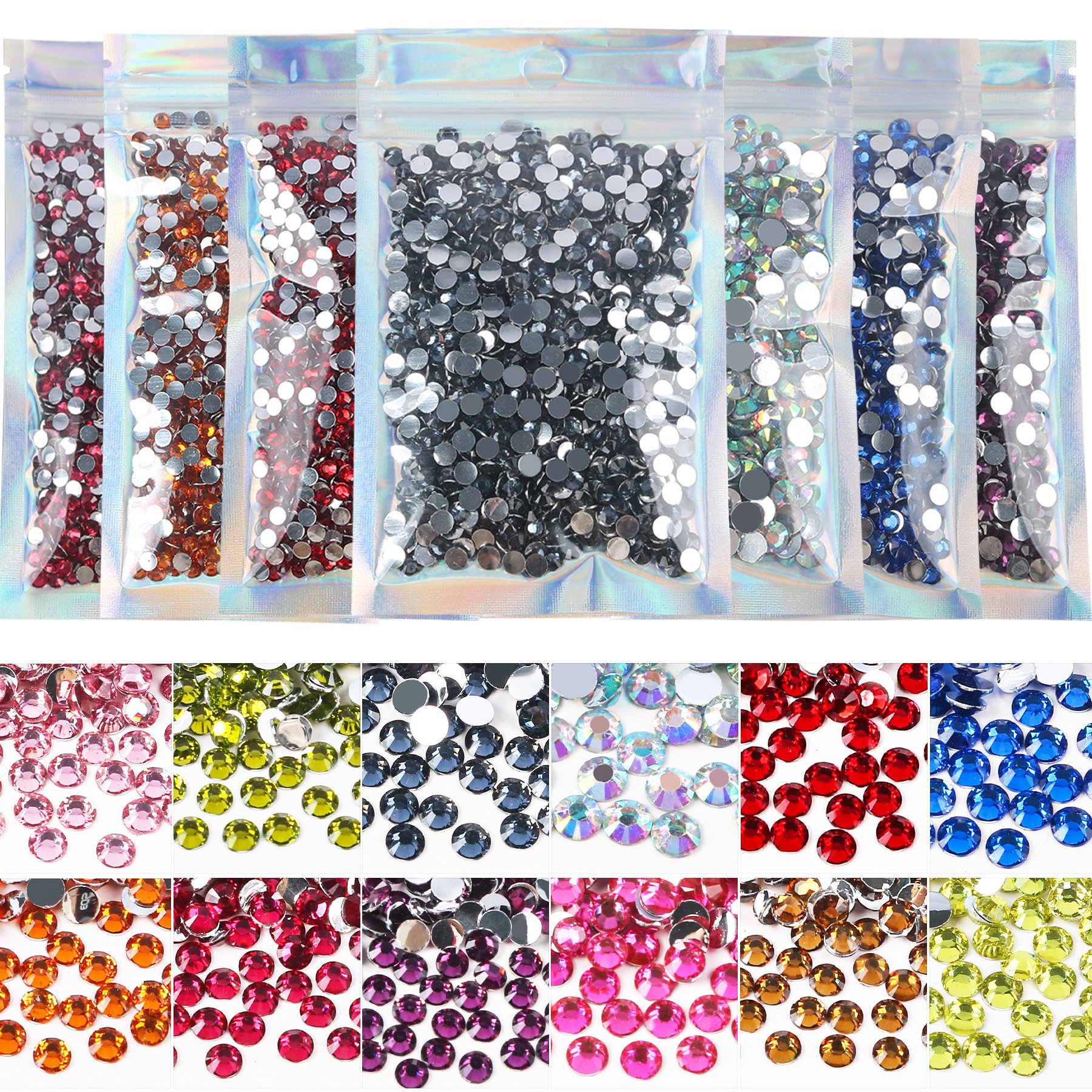 Wholesale SS2 SS3 SS4 SS5 SS6 Crystal Stones Stickers Non Hot Fix Strass Resin Crystal Flatback Rhinestones