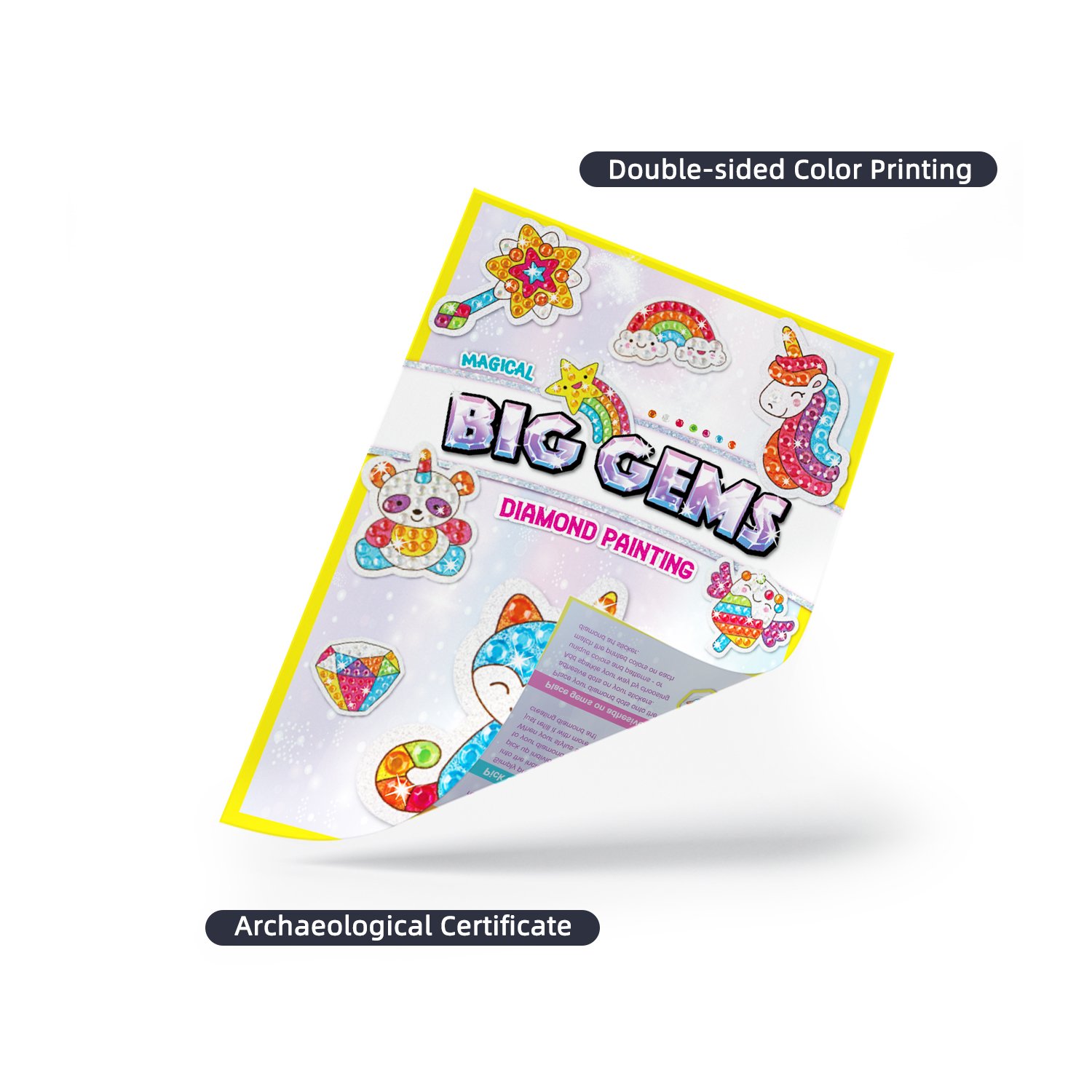 12PCS Diamond Painting Stickers Kits For Kids Easy To Diy Creative Diamond Mosaic Sticker Craft By Numbers Kits For Children