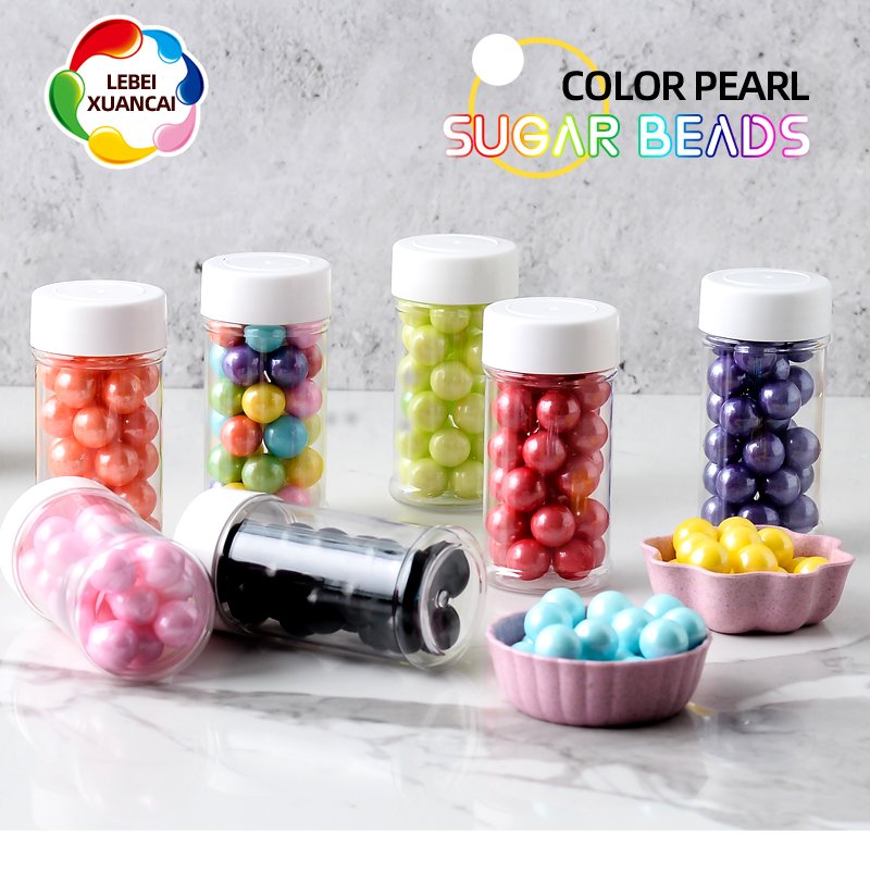 factory direct wholesale mix color edible molded candy pearlized 14mm colorful nonpareils in 85g bottle