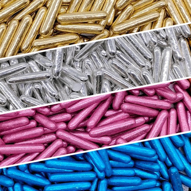 Cake Decorating Supplies Long Cake Sprinkles Fancy Sugar Needles Rods for Bakery Decoration Ingredients