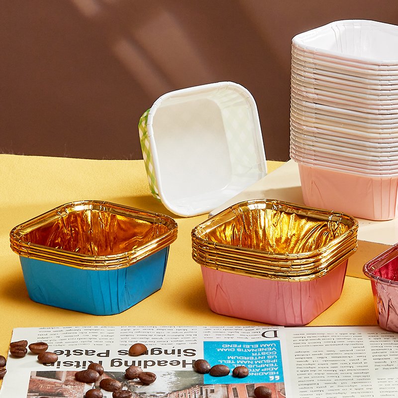 Trends Gold Cup Cake Tools And Accessories Cake Decorating Supplies Food Grade Aluminum Foil Coated Inside For Wedding Birth