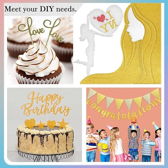 Metallic Paper Sheets Foil Mirror Cardstock Shimmering Paper Invitation Cake Topper Gold For Decorative Wedding And Birthday