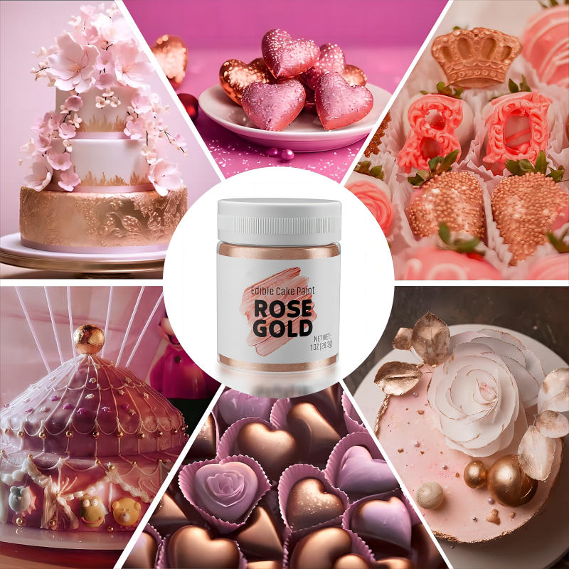 Rose Gold Food Coloring Edible Shimmer Paint for Decorating Cookies Cupcakes Fondant Donuts Buttercream