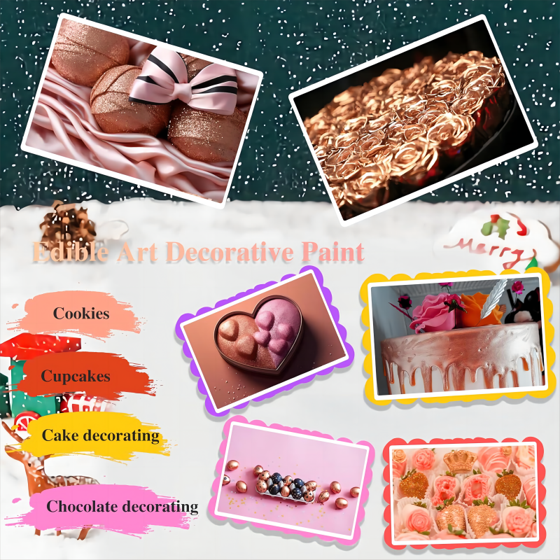 Rose Gold Food Coloring Edible Shimmer Paint for Decorating Cookies Cupcakes Fondant Donuts Buttercream