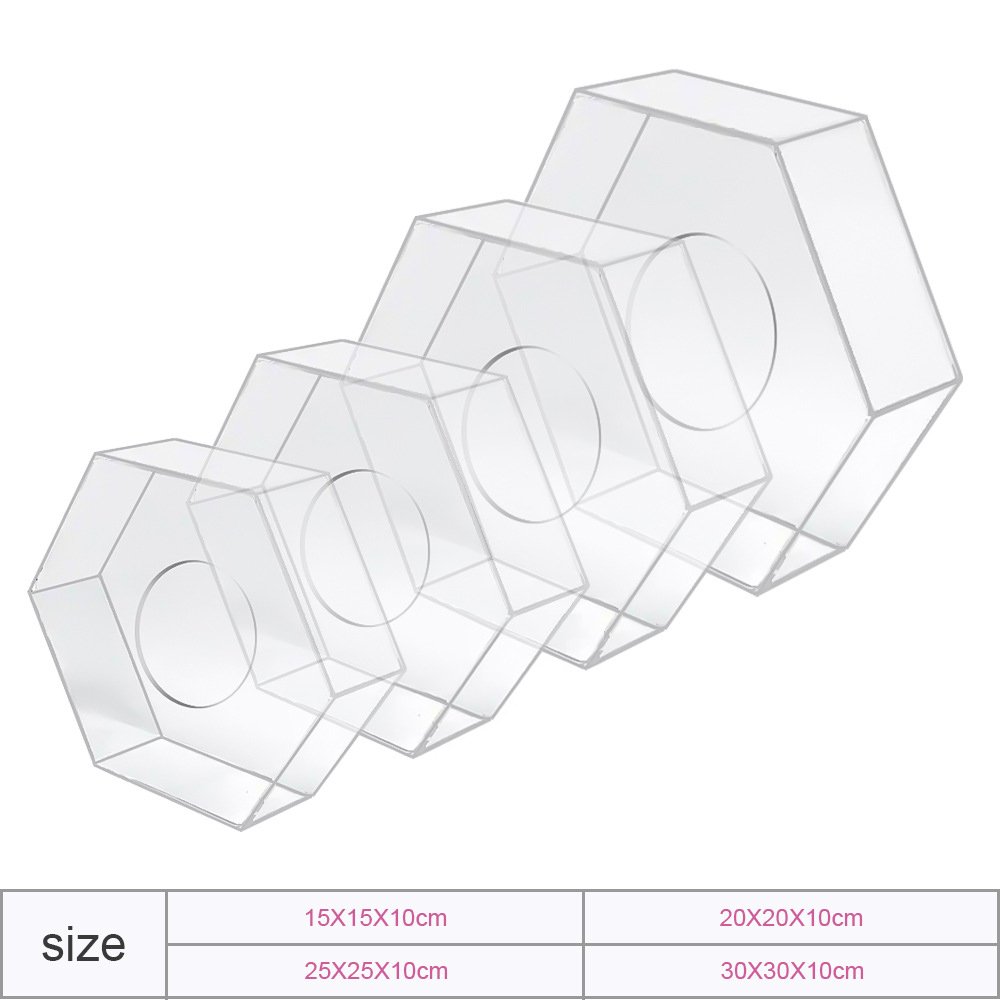 Newest Hexagon Clear Acrylic Dessert Display Rack Cake Stand Cake Tillers Cake Separators for Wedding Birthday Party Decoration