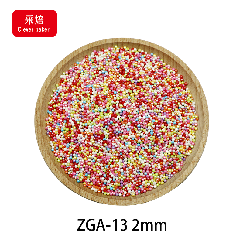 Colorful Edible Sugar Beads Halal Ball Pattern Cake Sprinkles Manufactured in Bottle Bag Packaging Available in Pearl Style
