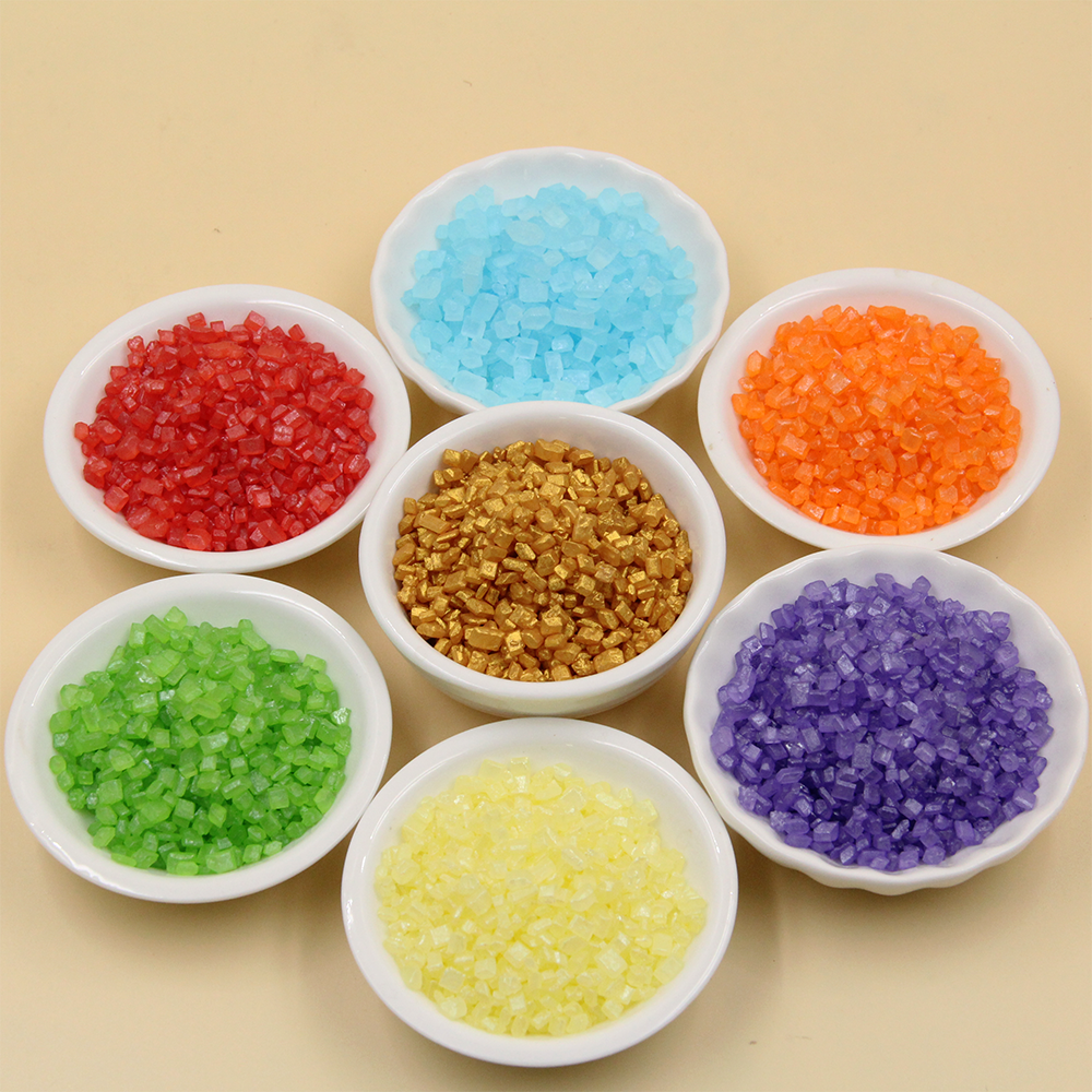 Edible Mixed-Color Granulated Sugar Crystal Candy Cake Sprinkles Sanding Sugar Solid Halal Certified Bottle Bag Bakeries