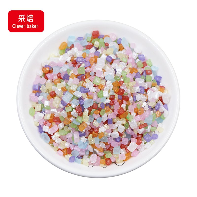 Edible Mixed-Color Granulated Sugar Crystal Candy Cake Sprinkles Sanding Sugar Solid Halal Certified Bottle Bag Bakeries