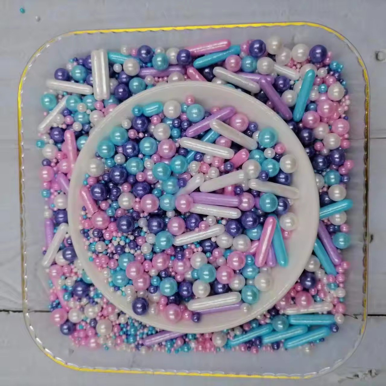 Bulk sprinkles Christmas Edible Sugar Candy Bakery Decoration Rose Gold Pearls Sprinkles