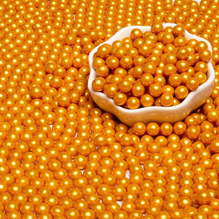 Edible Sugar Beads Edible Gold Pearlscake Large Sprinkles Bag For Cake