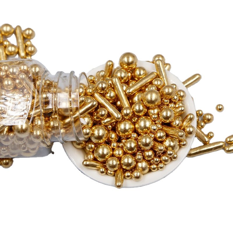 Sugar cake decoration golden pearls Sprinkles Comestibles