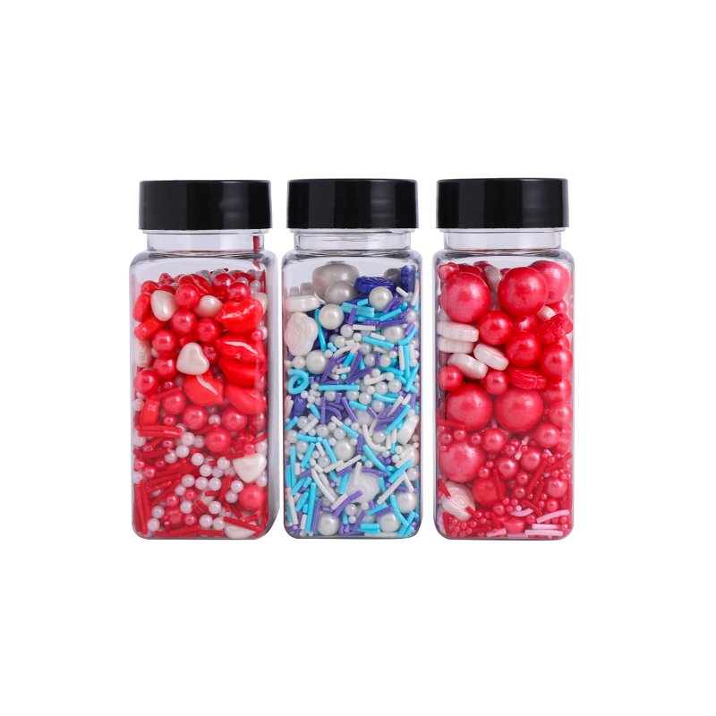 Fancy Square Bottle Vegan Custom Unicorn Cupcakes Candy Sugar Free Cake Bakery Edible Decoration Sprinkles Manufacturers