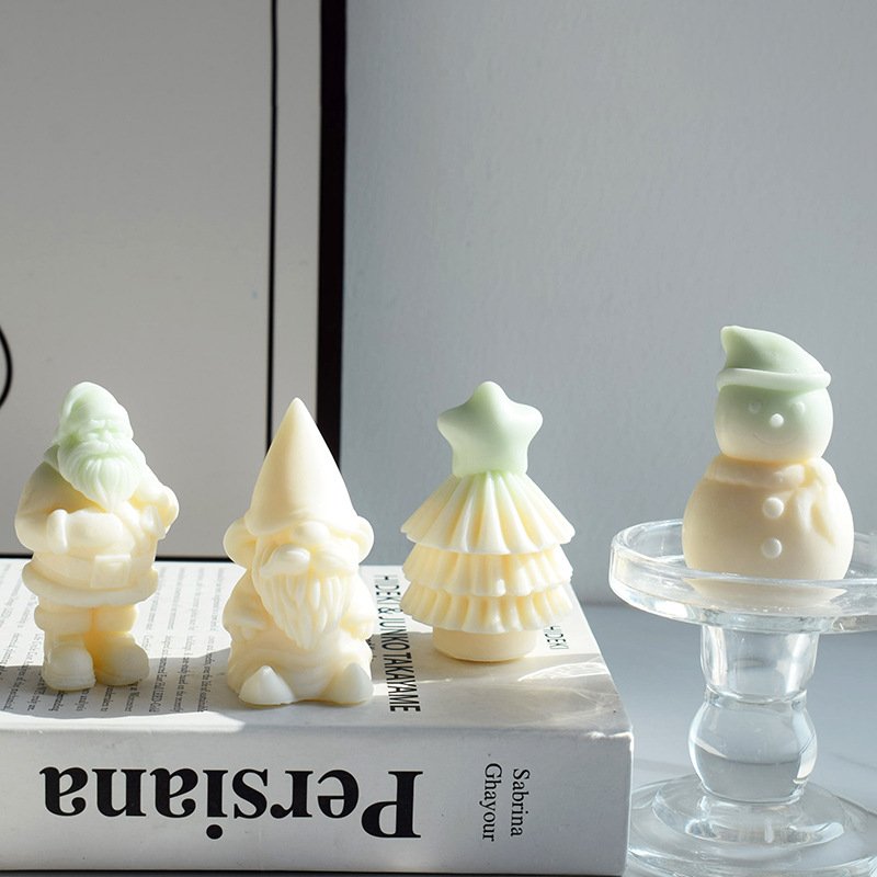 Christmas Series 3D Three-dimensional Candle Silicone Mold Diy Snowman Elk Gypsum Aromatherapy Decoration Mold