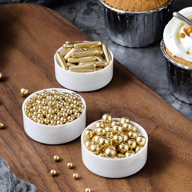Edible Sprinkles Candy Color Silver Mix Size Gold Sugar Pearls Beads for Cake Decorating Sugar Ball Fonda