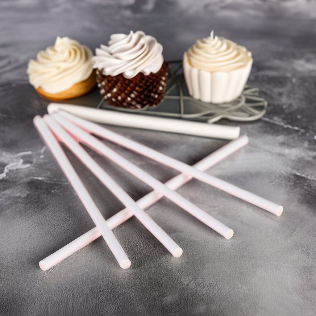Dowell 4.0mm*150mm Eco Friendly Food Grade Paper Lollipop Stick for Cake pop paper stick for candy cake topper DIY bake sticks