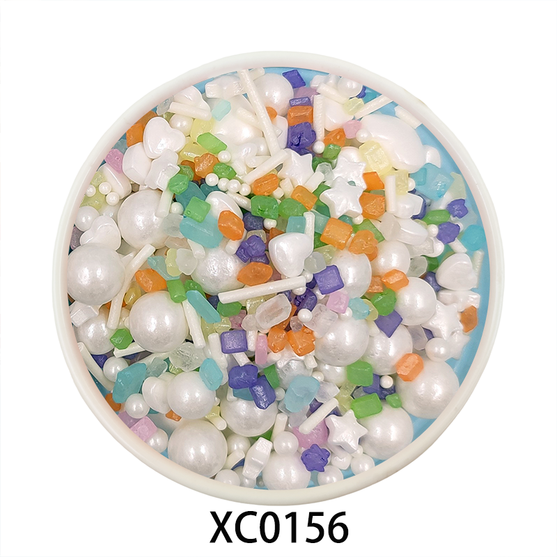 120g Children's Day Cake Sprinkles Edible Pink Blue Green Purple White Icing Sugar Ball Pattern Wholesale Kids Halal Certified